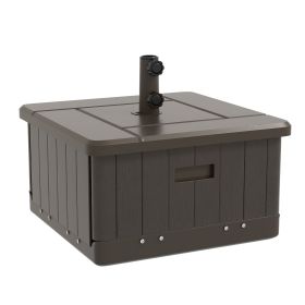 Outsunny 3-in-1 Outdoor Umbrella Base, Coffee End Table, Flower Box Planter with Drain Hole