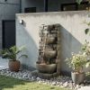 5.63″ 4-Tier Outdoor Water Fountain with LED Lights