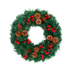 24 - Inch Christmas Wreath. Unlit, Yellow - Lit, Colorful - Lit Styles (Option: 60cm-Nolight)