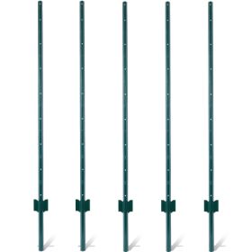 Fence Posts 3Feet - 10Pack, Heavy Duty Metal Fence Post With U-Channel, Steel Fence U-Post For Holding Garden Wire Fence, Corner Anchor Posts Etc (Option: 5Feet-5Pack)