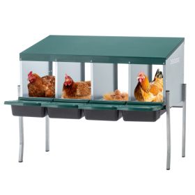 4-Hole Chicken Nest, With Legs And Cover To Protect Eggs,Green (Color: green)