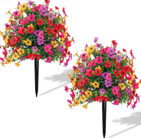 2 Pieces Pack, Bionic Flowers, Ground Insert (Option: 2pcs)