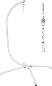 Only Supports Self Pickup-Hammock Swing Stand, C-Stand For Hanging Hammock Chair With Hitch And Spring Hook, 400 Lbs. Load Capacity, Steel Stand (Color: White)
