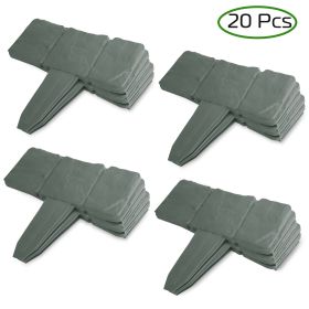 20 PCS Cobbled Stone Effect Plastic Garden Lawn Border Edging (Option: 20Pcs)