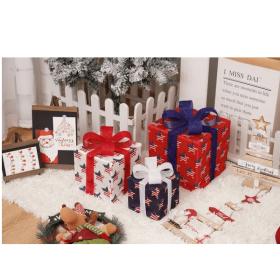 Christmas Light Box, LED Light Foldable Decoration Indoor And Outdoor, Christmas Light Box Gift Decoration Indoor And Outdoor Garden (Style: Small flag)