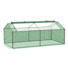 Outsunny 71" x 36" x 28" Mini Greenhouse Portable Hot House for Plants with Large Zipper Windows for Outdoor, Indoor, Garden, Green (Color: as Pic)