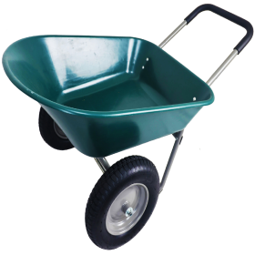 Only Supports Self Pickup  Dual-Wheel Home Garden Yard Utility Wheelbarrow Cart With Built-in Stand (Option: Retail Package)